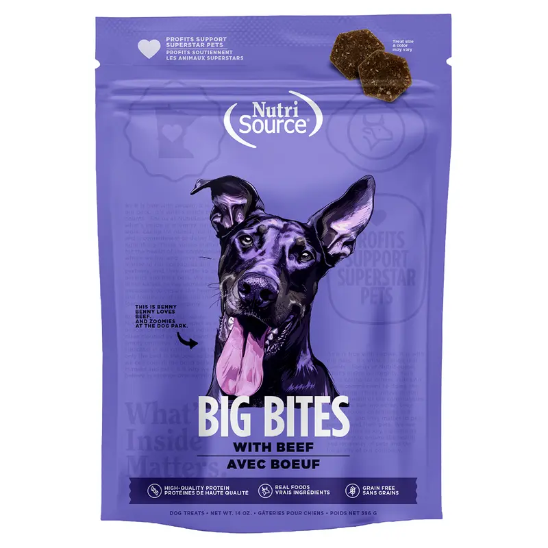 Nutrisource Element Big Bites Dog Treat 14oz Beef