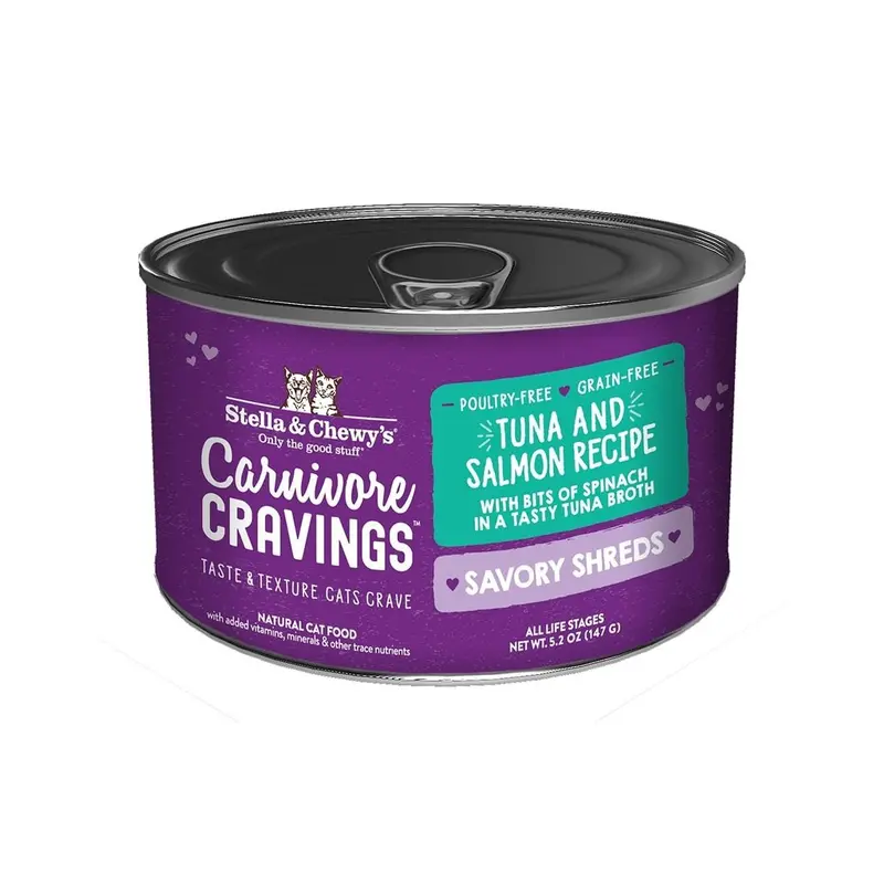 Stella and Chewy's Wet Cat food Shreds 5.2oz Tuna and Salmon