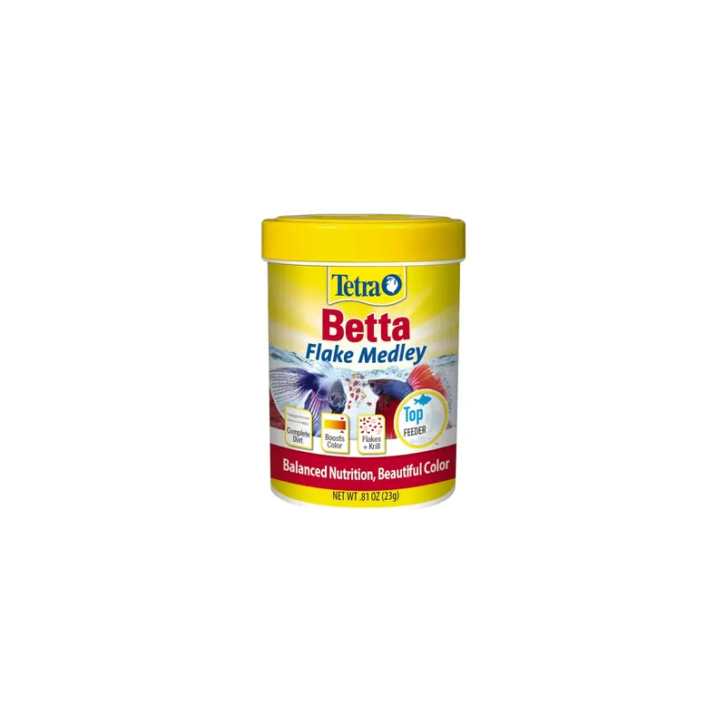 Tetra BettaMin Betta Fish Food Flakes  Shrimp  0.81 oz. Canister