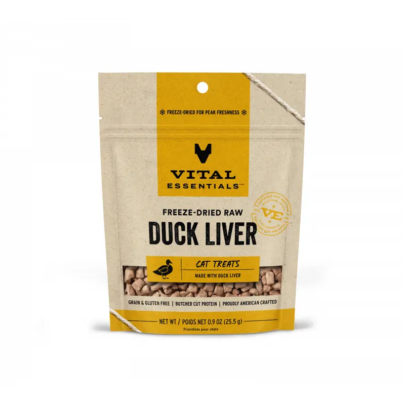 Vital Essentials Vital Cat Freeze Dried Grain Free Duck Liver Cat Treats