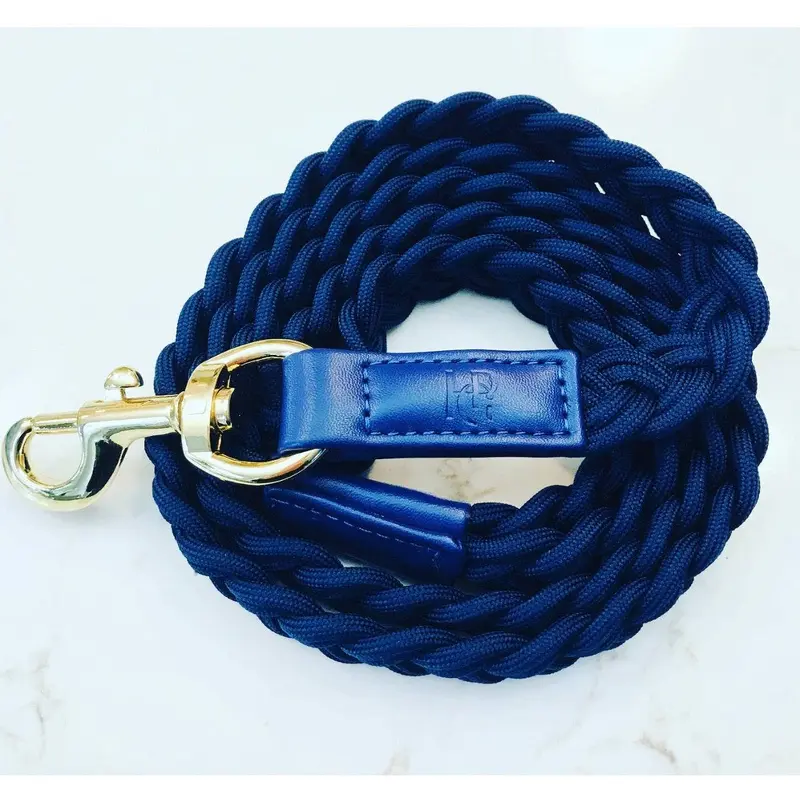 Dog Lead Indigo Blue Plaited