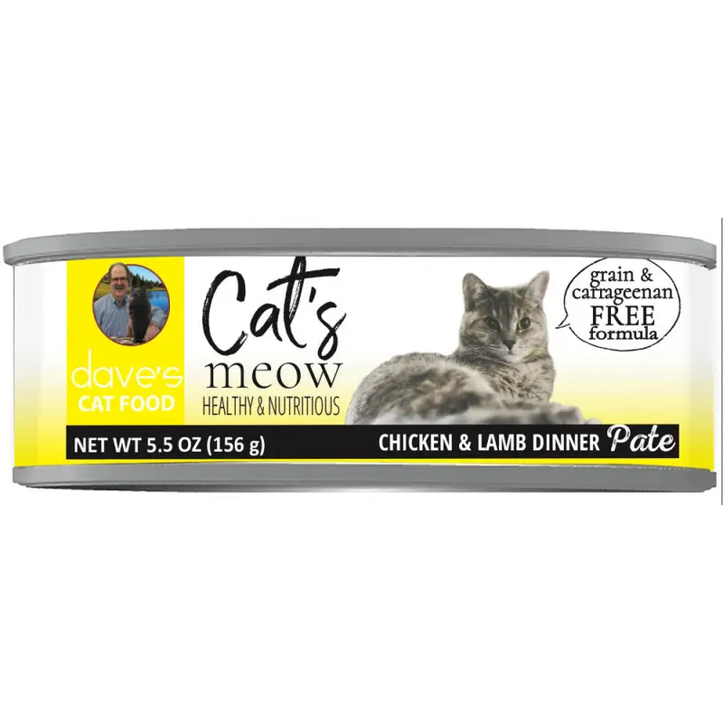 Dave's Pet Food Grain Free Cats Meow Chicken with Lamb Canned Cat Food