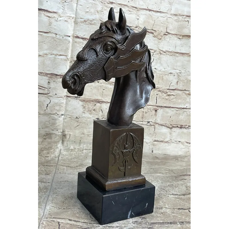 Horse Head Bronze Bust Statue Sculpture Figure Original Art Decor Equestrian 10.5" x 6"