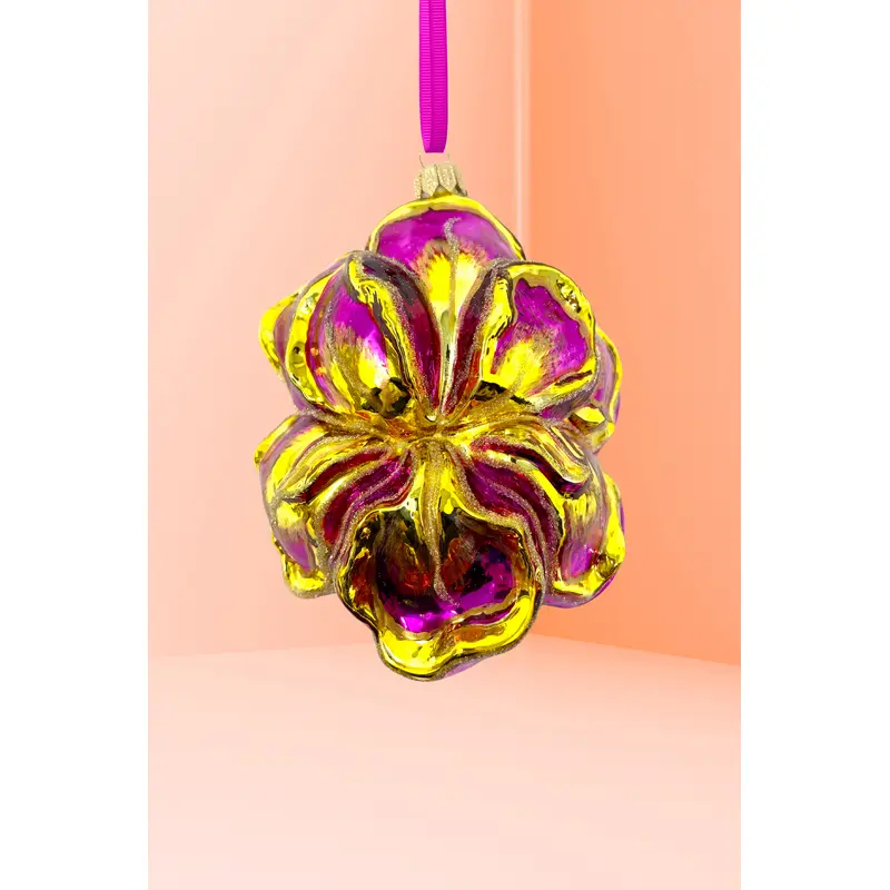 Morning's Crown Iris Polish Glass Ornament
