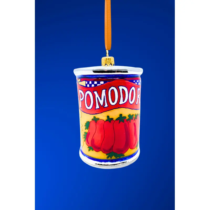 Pomodoro Can Glass Christmas Ornament
