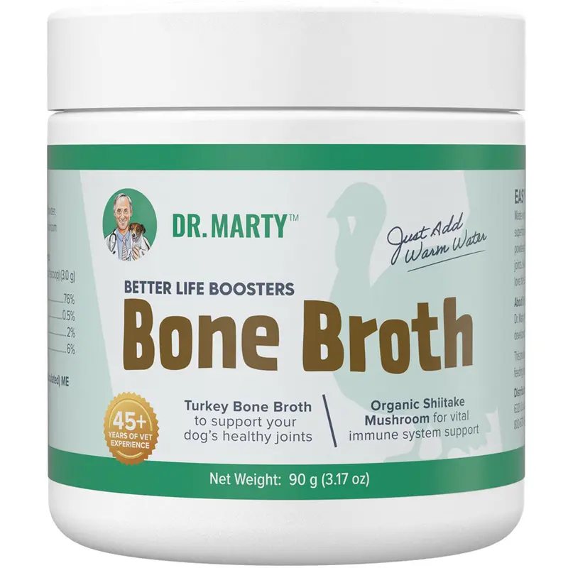 Dr. Marty Bone Broth  Better Life Boosters Dog Supplement 3.17oz