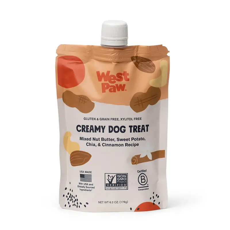 West Paw Creamy Dog Treat Mixed Nut Butter, Sweet Potato, & Chia