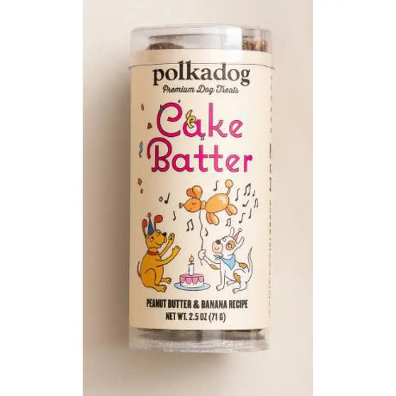 Polkadog: Cake Batter: Mini Tube Peanut Butter & Banana 2.5oz