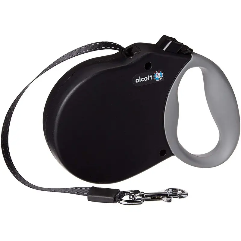 Alcott Adventure Retractable Dog Leash - Medium - Black