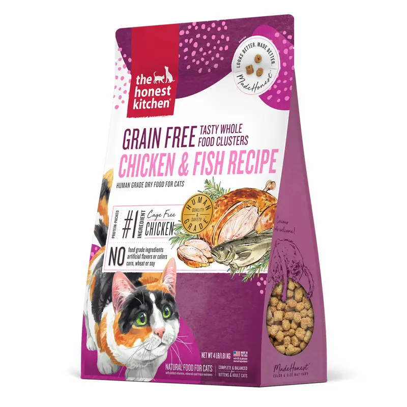 The Honest Kitchen Grain Free Chicken & Whitefish Whole Food Clusters - Dry Cat Food - 4lb Bag