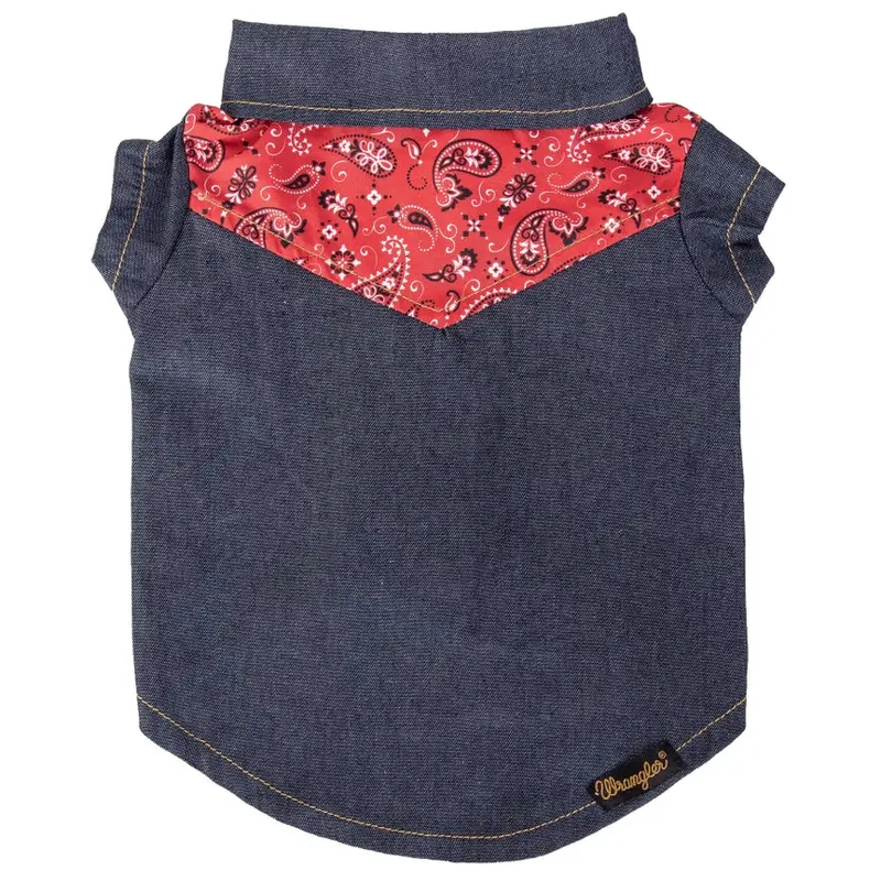 Wrangler Pattern Yoke Denim Shirt  Dark Blue