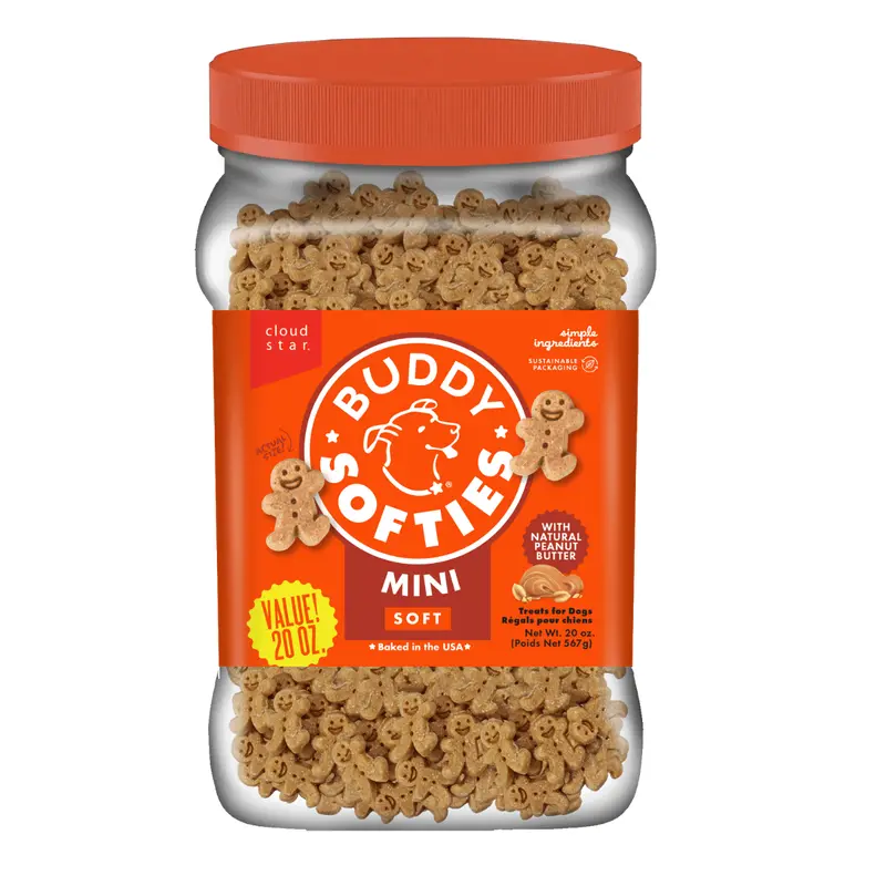 Buddy Biscuits Peanut Butter Soft Mini Dog Treats 20oz Jar