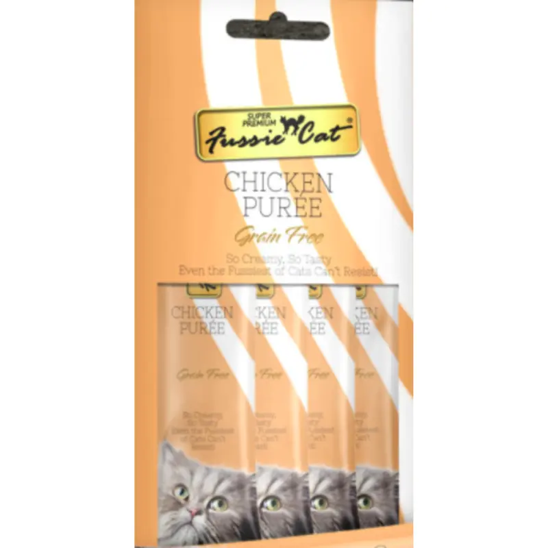 Fussie Cat Chicken Puree 4pk