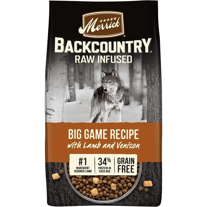 Merrick Backcountry Freeze-Dried Raw Grain-Free Big Game Recipe with Lamb & Venison Dry Dog Food 20lb