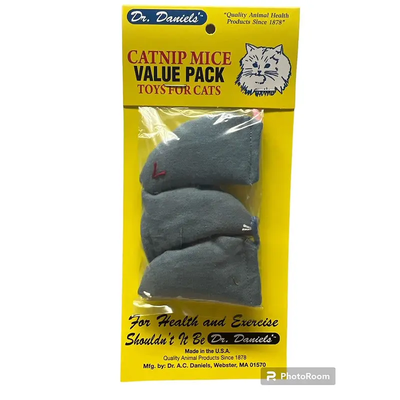 Dr Daniels Catnip Mouse 3pk