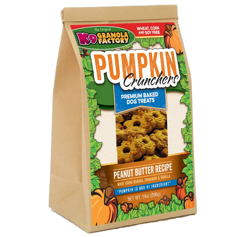 K9 Granola Factory Pumpkin Crunchers, Peanut Butter & Banana Recipe Dog Treats (14oz)