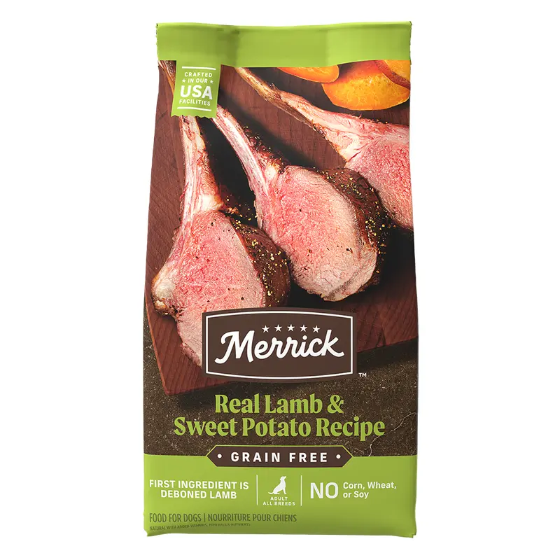 Merrick Grain Free Adult Lamb and Sweet Potato Dog Dry Food (4lb)