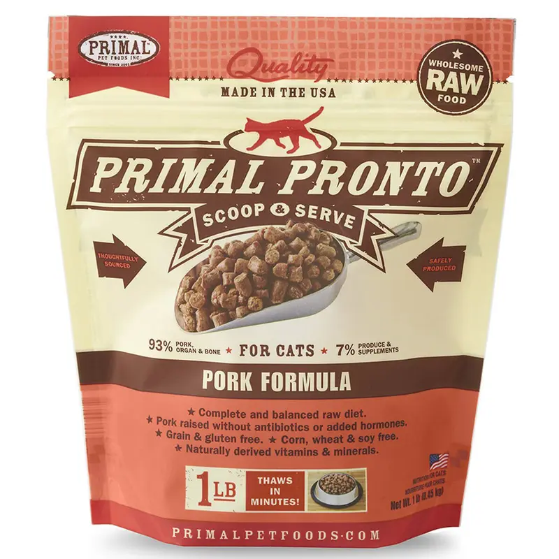 Primal Raw Frozen Pronto Pork Formula Cat Food 1lb