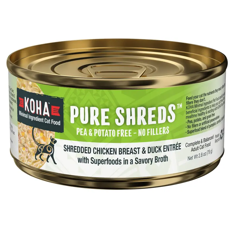 Koha Wet Cat Food 5.5oz Shredded Chicken and Duck