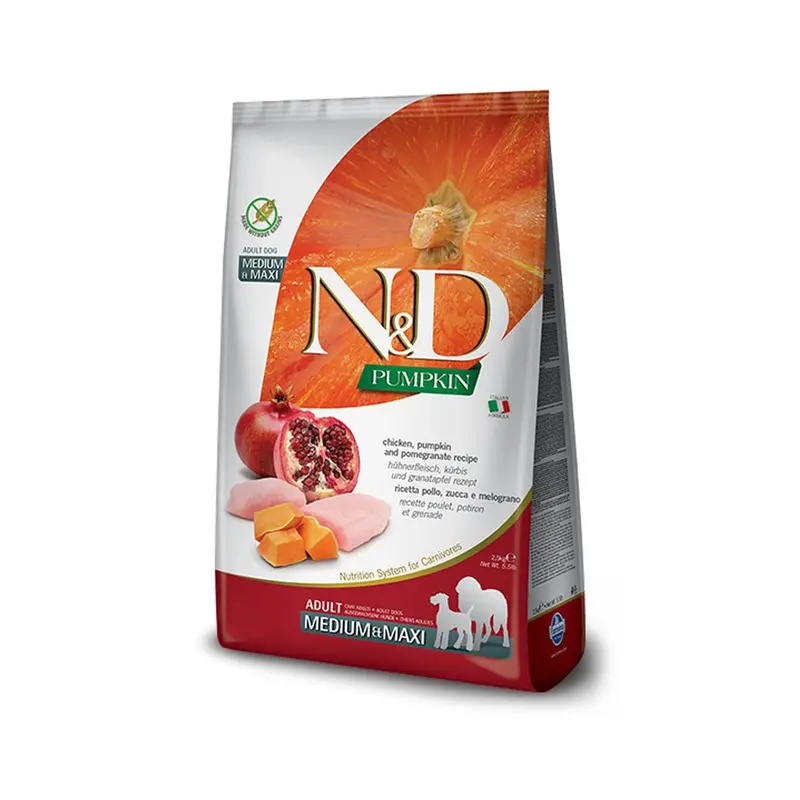 Farmina N&D Ancestral Grain  Puppy Dry Dog Food - Chicken & Pomegranate, Medium/Maxi Kibble - 5.5lb Bag
