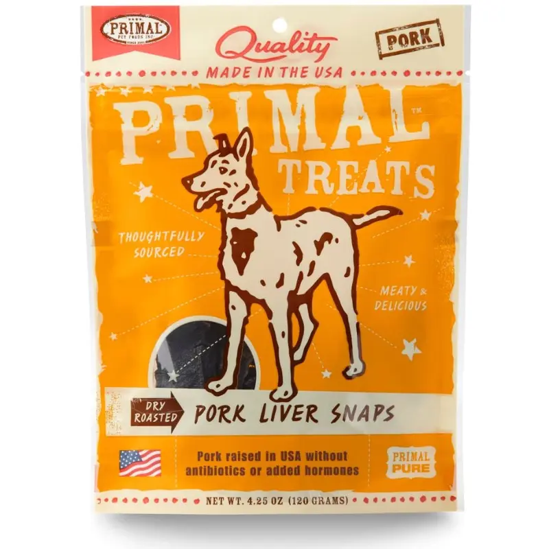 Primal Dry-Roasted Pork Liver Snaps Dog Treats