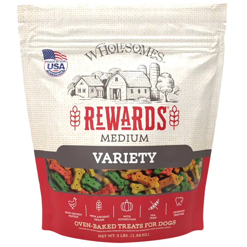 Wholesomes Adult Variety Medium Dog Treats (3lb)