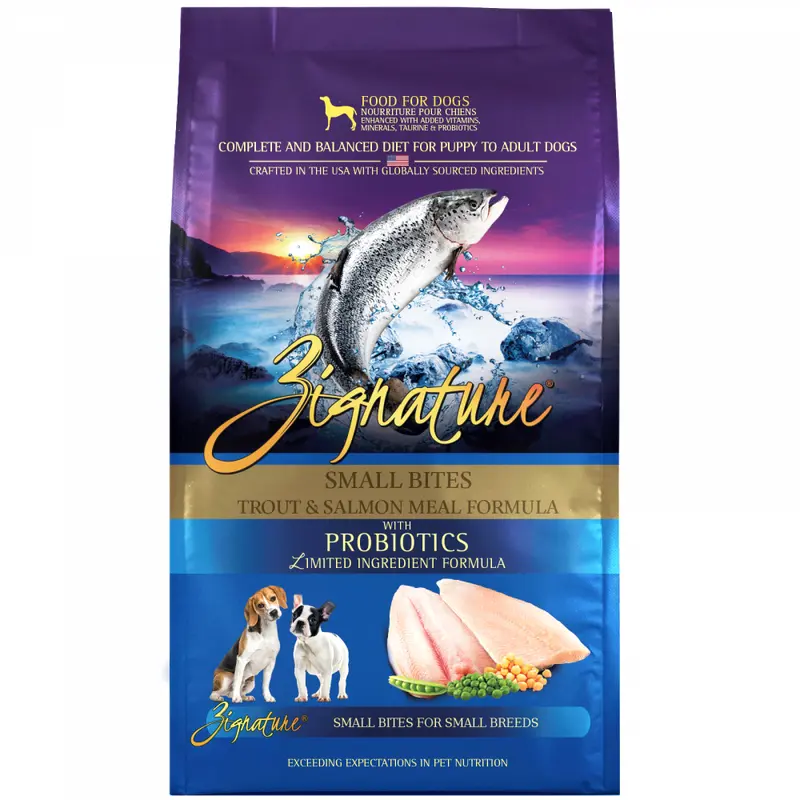Zignature Small Bites Grain Free Trout & Salmon Formula Dry Dog Food