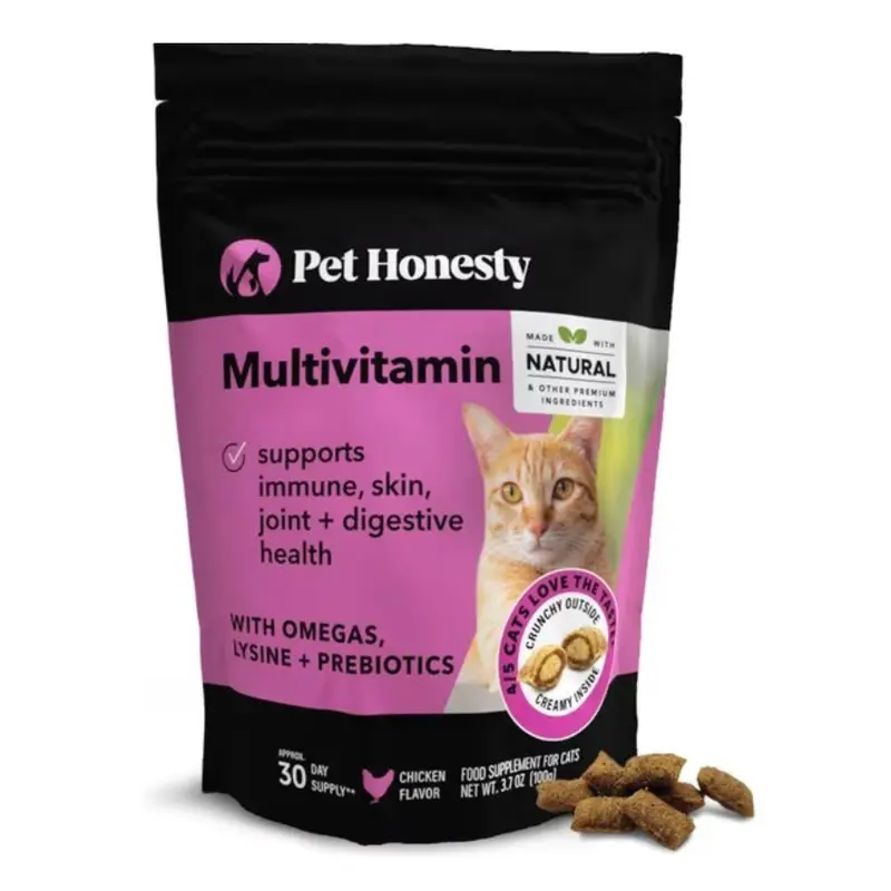Pet Honesty Cat Multivitamin Immune Health Supplement Chews 3.7 oz