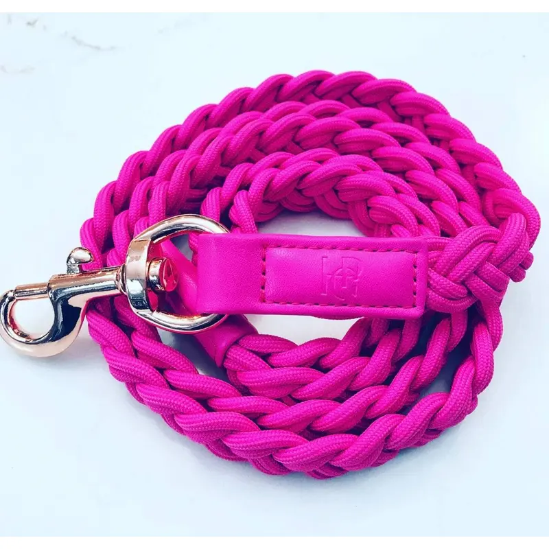 Dog Lead Lipstick Pink Plaited