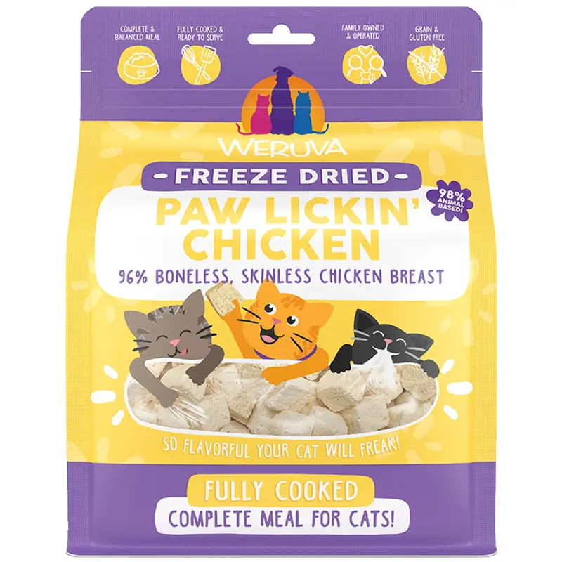 Weruva Freeze Dried Paw Lickin' Chicken Fully Cooked Cat Food 7oz