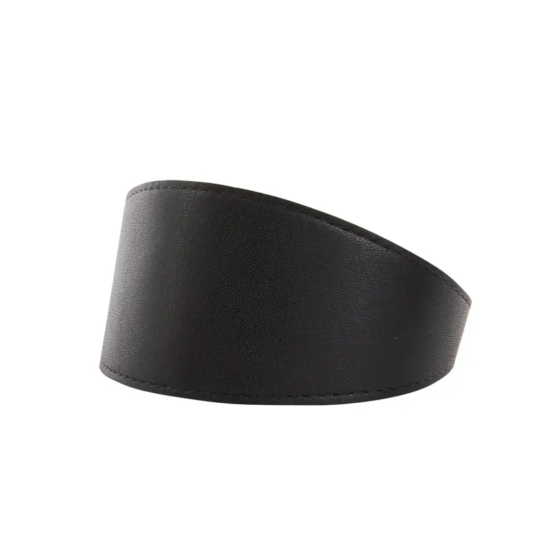 Black Vegan Leather 2 Wide Collar