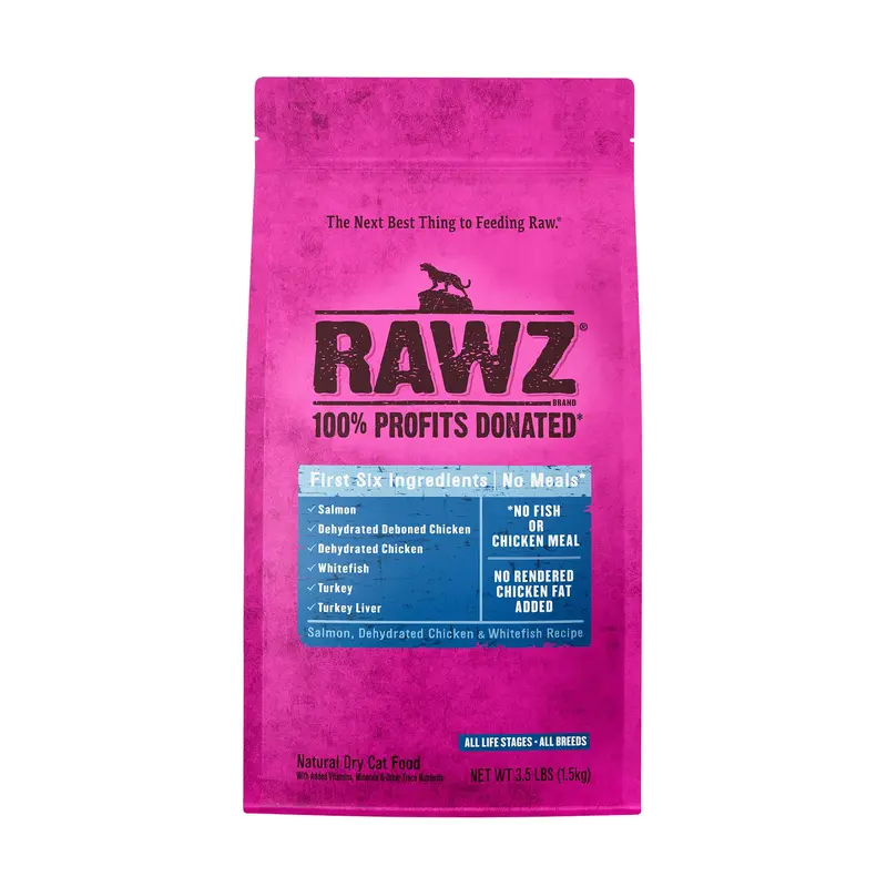 RAWZ Meal Free Dry Cat Food Salmon, Dehydrated Chicken & Whitefish Cat Food Recipe