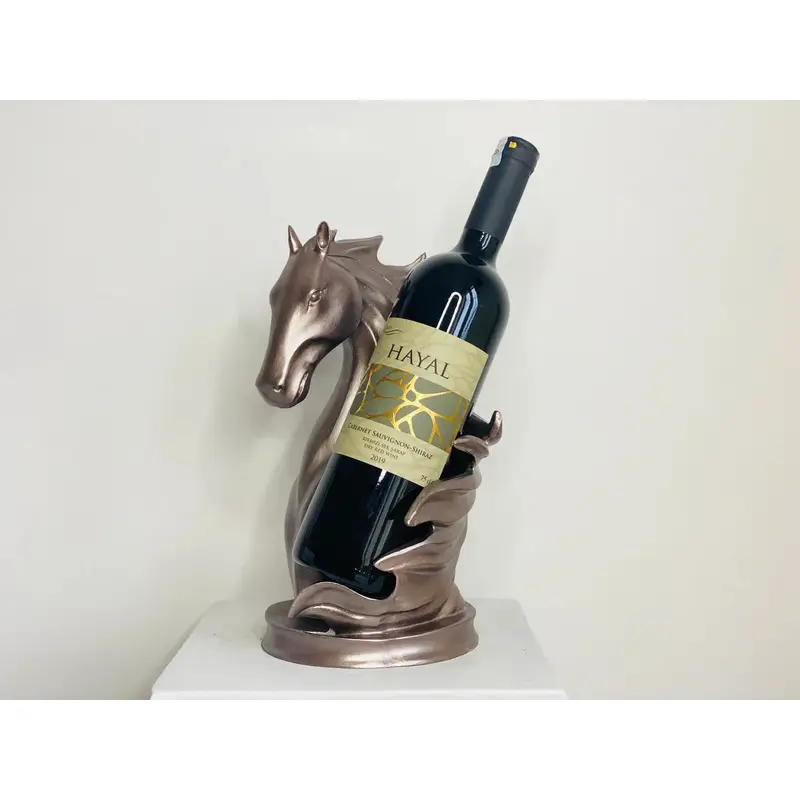 Horse Wine Rack Holder in Gold