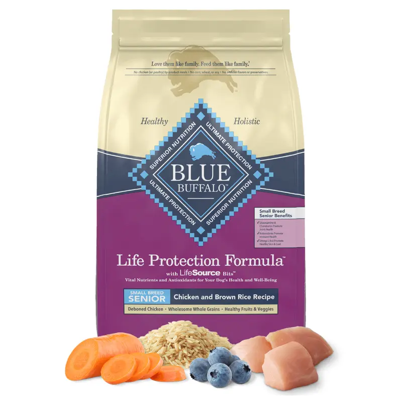 Blue Buffalo Life Protection Formula Senior Small Breed Chicken and Brown Rice Dry Dog Food (5lb)