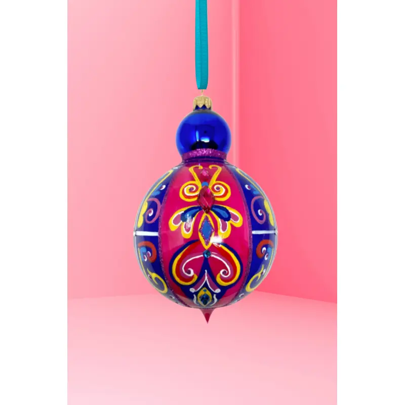 Floral Bloom Polish Glass Bauble