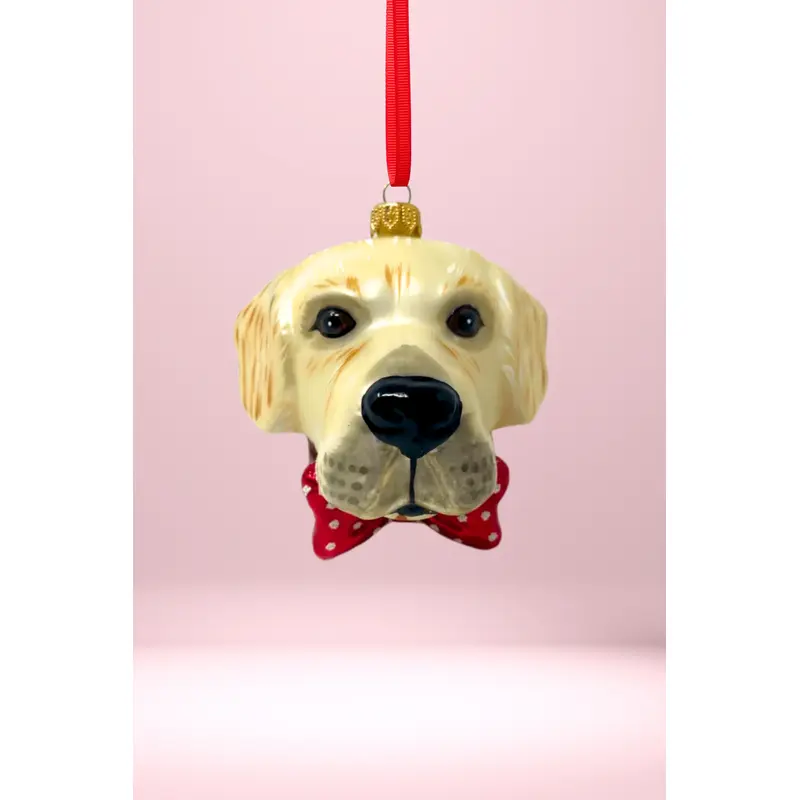 Golden Labrador Glass Christmas Ornament