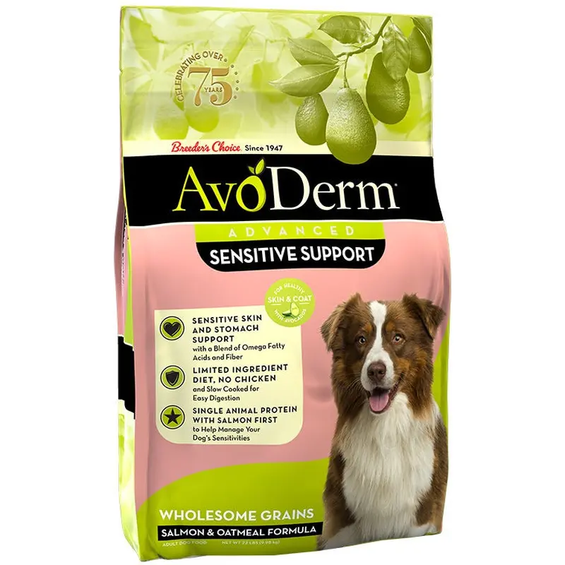 AvoDerm Advanced Sensitive Support Wholesome Grains Dry Dog Food - Salmon & Oatmeal - 22lb Bag
