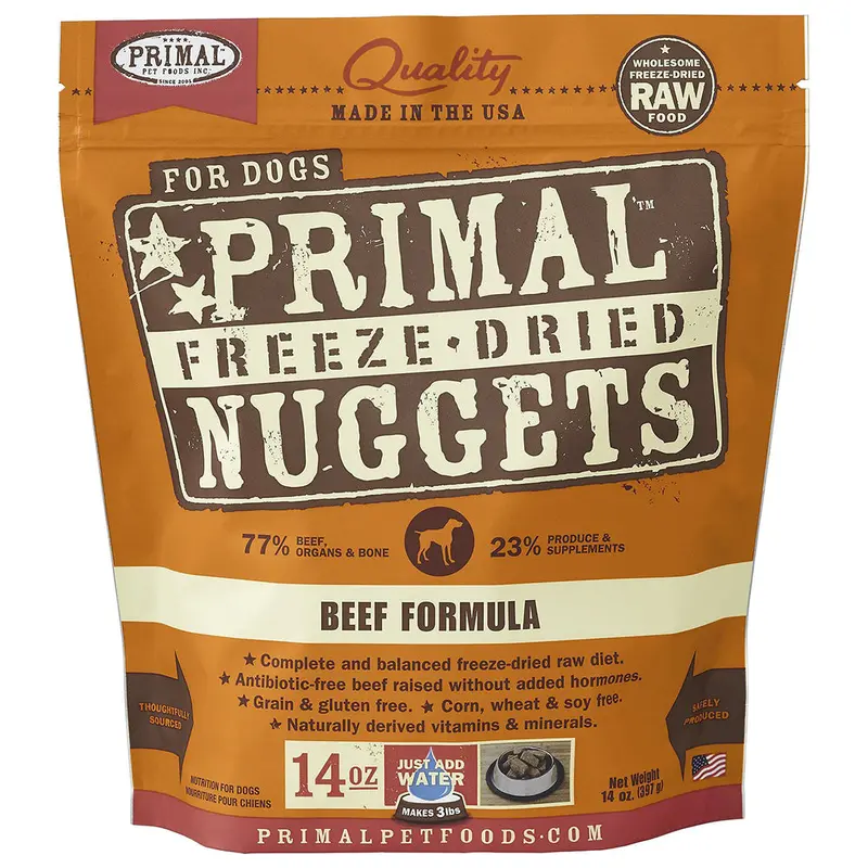 Primal Freeze-Dried Nuggets Beef Formula Dog Food 14oz