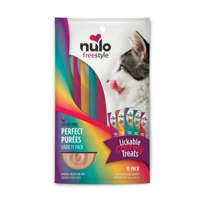 Nulo 5 oz Grain Free Variety Puree Cat Treat 10pack