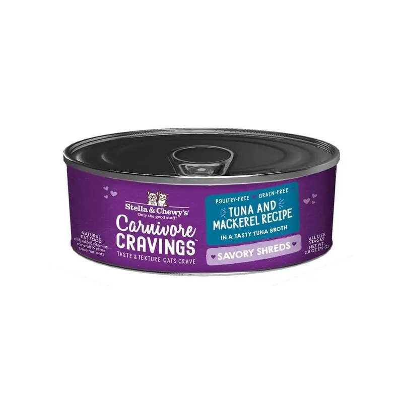 Stella and Chewy's Wet Cat food Shreds 2.8oz Tuna and Macheral