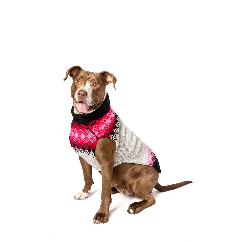 Pink Diamonds Wool Dog Sweater