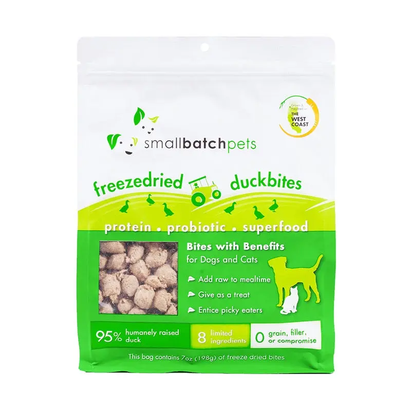 Small Batch 7oz Freeze-Dried Small Bites Duck Dog & Cat Food