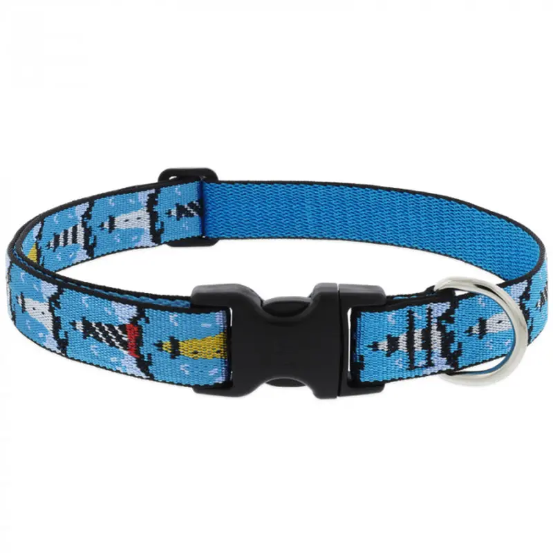 Lupine On The Rocks Adjustable Dog Collar 1" Wide 16"-28" Neck Size