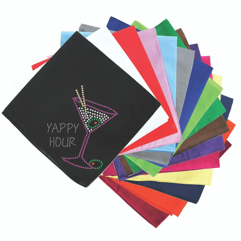 Martini (Fuchsia with Clear Rhinestones) - Bandanna