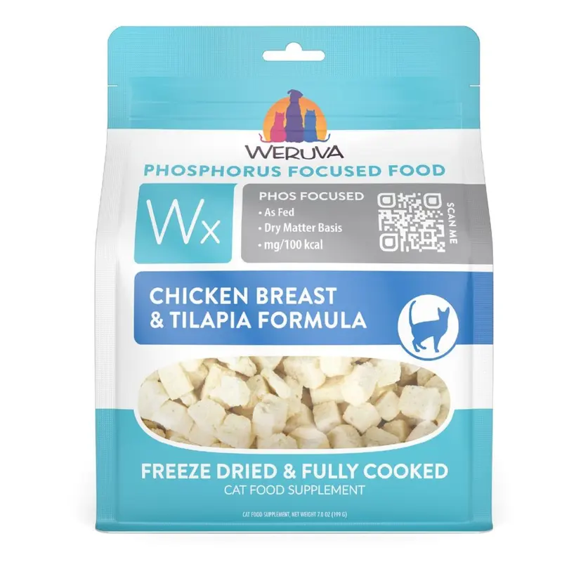 Weruva WX Freeze-Dried Cat Food  - Chicken Breast & Tilapia - 7oz Pouch