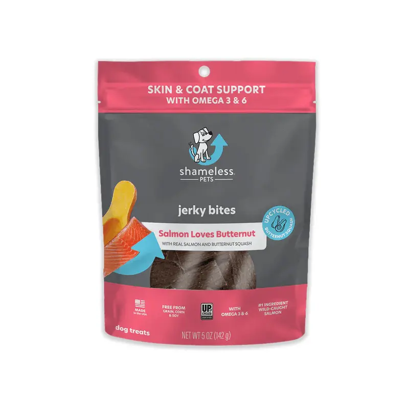 Shameless Pets Salmon Loves Butternut Jerky Bites, 5 oz
