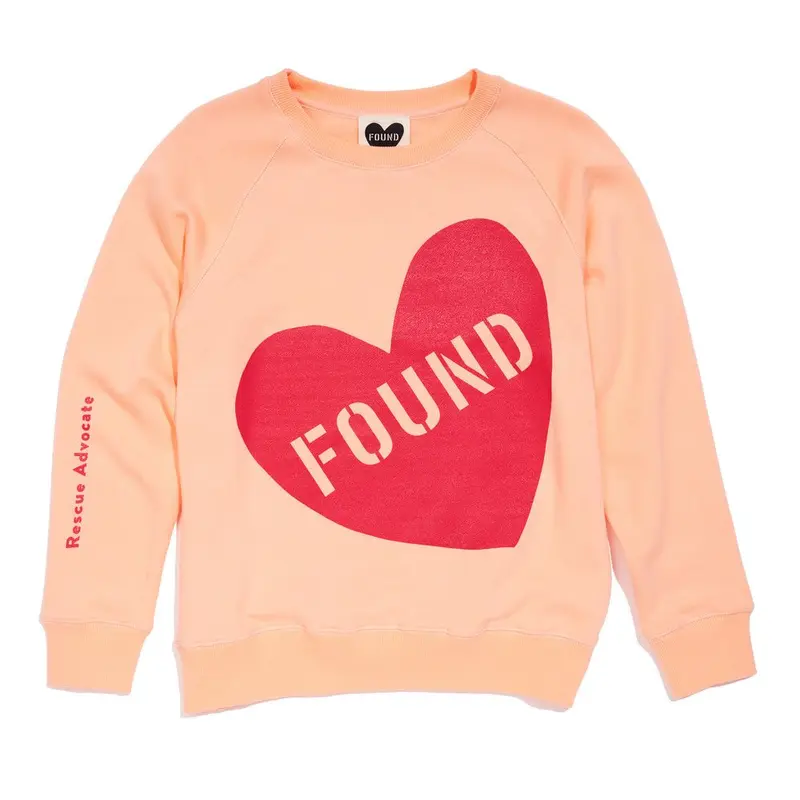 Found My Animal Big Full Heart Sweatshirt, Coral + Peach