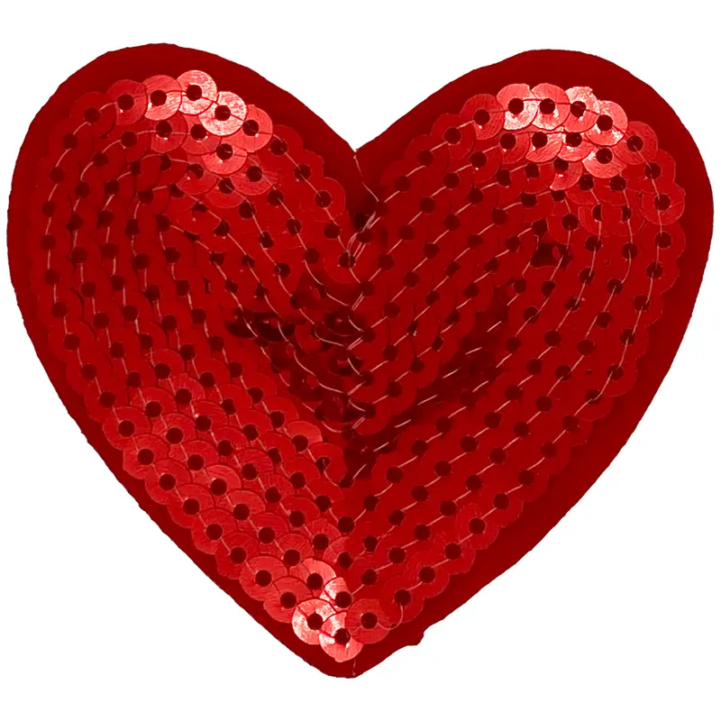 Red Sequin Heart (Small) - Patch