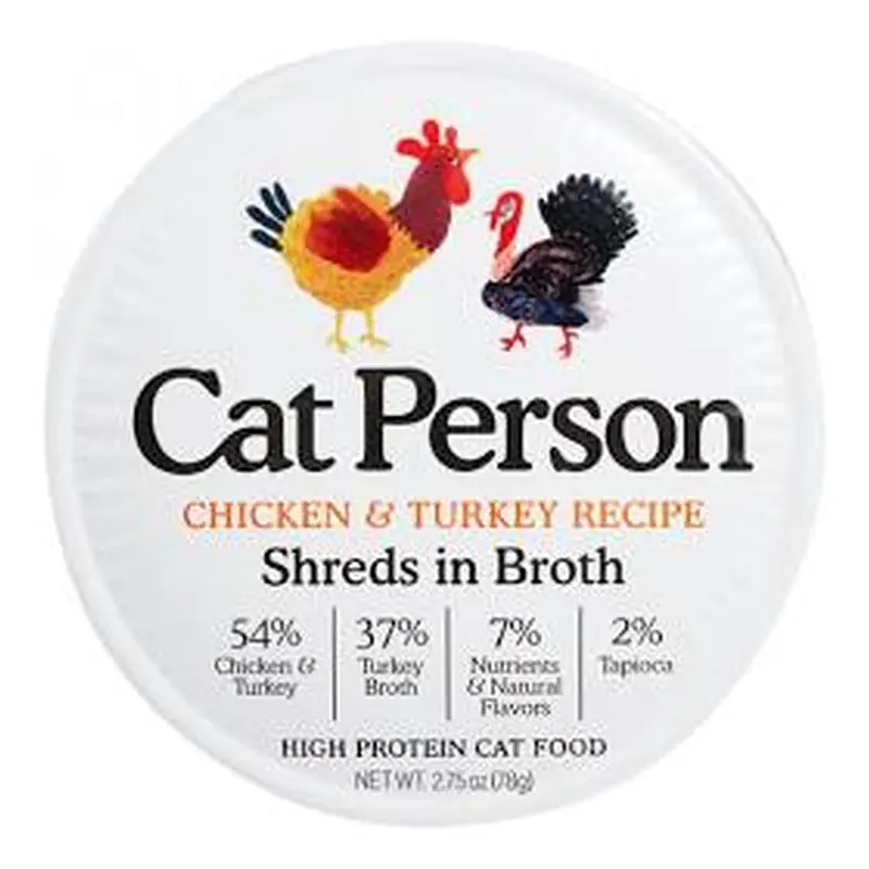 Cat Person Cat Shredded Chicken & Turkey In Broth 2.75oz