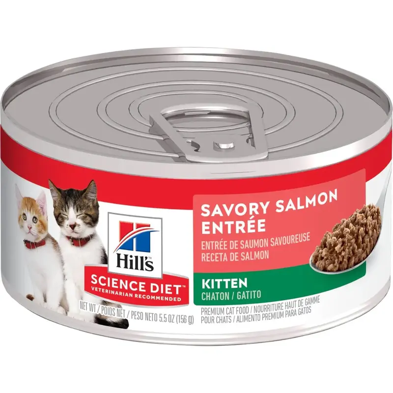 Hills Science Diet Kitten Canned Cat Food, Savory Salmon Entre Cat Food (2.9oz)